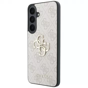 Étui Guess Leather 4G Metal Logo pour Samsung Galaxy S26 FE, rose