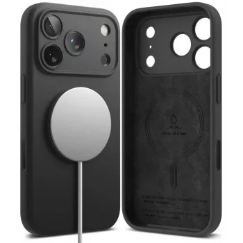 Coque Ringke Silicone Magnetic MagSafe pour iPhone 18 Pro Max, noire
