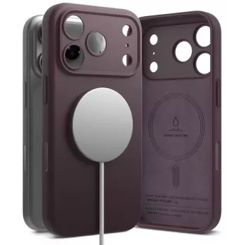 Coque Ringke Silicone Magnetic MagSafe pour iPhone 18 Pro Max, bordeaux