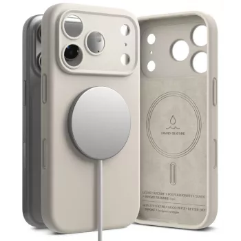 Coque Ringke Silicone Magnetic MagSafe pour iPhone 18 Pro, Stone
