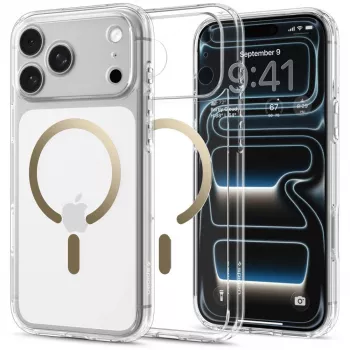Coque Spigen Ultra Hybrid MagSafe pour iPhone 17 Pro / 18 Pro, transparent/or (ACS12157)