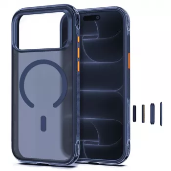 Coque Tech-Protect MagAir MagSafe CC pour iPhone 17 Pro Max / 18 Pro Max, bleu profond mat