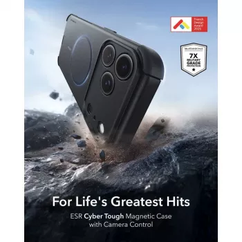 ESR Cyber Tough coque MagSafe pour iPhone 17 Pro / 18 Pro, noir