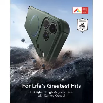Coque MagSafe Cyber Tough ESR pour iPhone 17 Pro / 18 Pro, verte