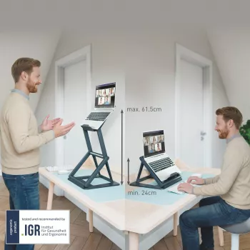 Support d'ordinateur portable assis-debout 2 en 1 Leitz Ergo, noir (65890089)