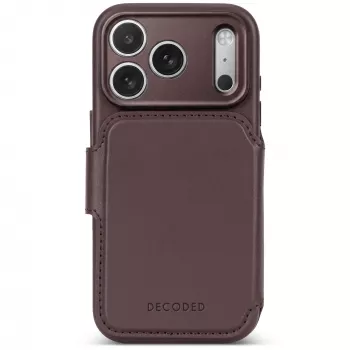 Portefeuille amovible en cuir Decoded - étui en cuir pour iPhone 18 Pro / 17 Pro compatible MagSafe (chocolat brown)