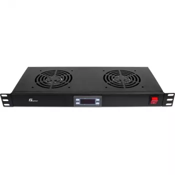 Panneau de ventilation 1U pour rack Getfort avec 2 ventilateurs et thermostat (GF-FAN2TR)