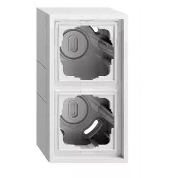 Boîtier en saillie Gira 106280 2 postes avec cadre, F300, blanc pur