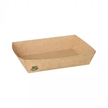 Barquette jetable Papstar 87246, rectangulaire, carton, marron, 80 pièces