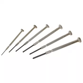 Jeu de tournevis miniatures d'horloger C.K Tools T4854P, 6 pièces, plat 1,0/1,6/2,0/2,4 mm et Phillips