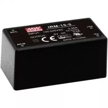 Bloc d'alimentation Mean Well IRM-15-24, 15 W, 0,63 A, entrée 85-264 V – noir