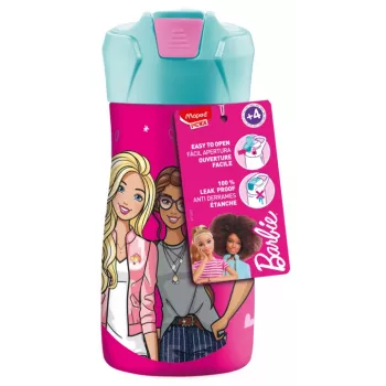 Gourde Maped PICNIK Barbie, 0,43 l, corps en acier inoxydable avec motif Barbie, paille incluse