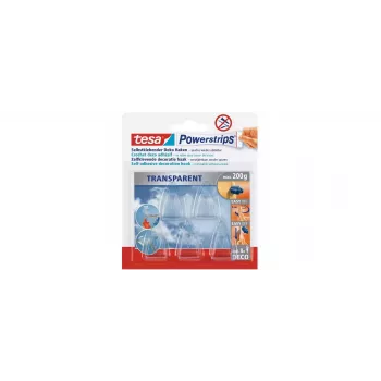 Crochets tesa Powerstrips® DECO SMALL, transparents, 15 pièces (58900)