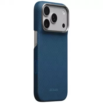 Coque Edge Case Argyle MagSafe PITAKA pour iPhone 18 Pro / 17 Pro, bleu nuit