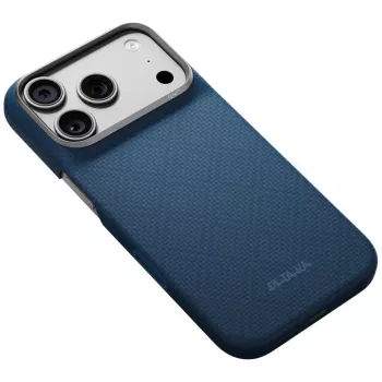 Coque Edge Case Argyle MagSafe PITAKA pour iPhone 18 Pro / 17 Pro, bleu nuit