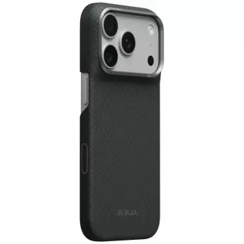 Coque Edge Case Argyle MagSafe PITAKA pour iPhone 18 Pro / 17 Pro, noir basalte