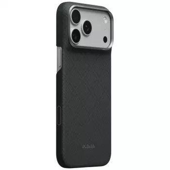 Coque Edge Case Argyle MagSafe PITAKA pour iPhone 18 Pro Max / 17 Pro Max, noir basalte