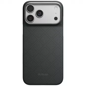 Coque Edge Case Argyle MagSafe PITAKA pour iPhone 18 Pro Max / 17 Pro Max, noir basalte