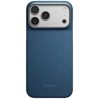 Coque Edge Case Argyle MagSafe PITAKA pour iPhone 18 Pro Max / 17 Pro Max, bleu nuit