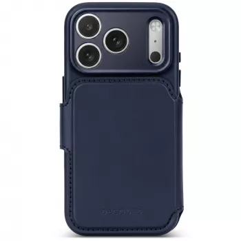 Coque portefeuille amovible en cuir Decoded Leather pour iPhone 18 Pro / 17 Pro, MagSafe, Midnight