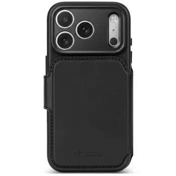 Étui portefeuille amovible en cuir Decoded pour iPhone 18 Pro Max / 17 Pro Max, MagSafe, noir