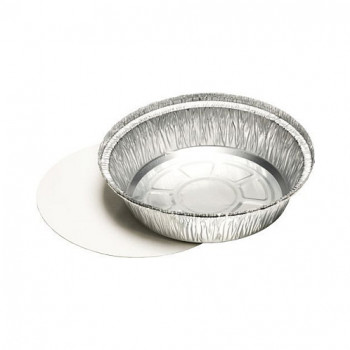 Plateaux en aluminium Starpak avec couvercle, 23 cm, 1000 ml, argent