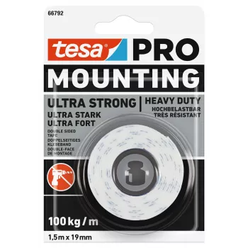 Ruban de montage tesa Mounting PRO Ultra Strong 66792-00000-00 blanc (L x l) 1,5 m x 19 mm