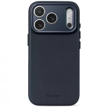 Coque arrière en cuir Decoded Leather - coque en cuir pour iPhone 18 Pro / 17 Pro compatible avec MagSafe (midnight)