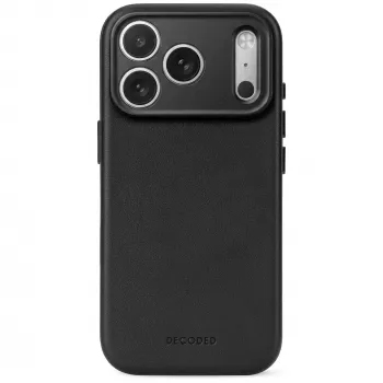 Coque arrière en cuir Decoded - étui en cuir pour iPhone 18 Pro Max / 17 Pro Max compatible avec MagSafe (noir)