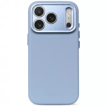 Decoded Leather Backcover – étui en cuir pour iPhone 18 Pro / 17 Pro compatible MagSafe (bleu ciel)