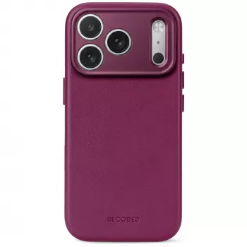 Decoded Leather Backcover – étui en cuir pour iPhone 18 Pro Max / 17 Pro Max compatible MagSafe (aubergine)
