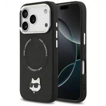 Coque Karl Lagerfeld Choupette Pin MagSafe pour iPhone 17 Pro Max noire