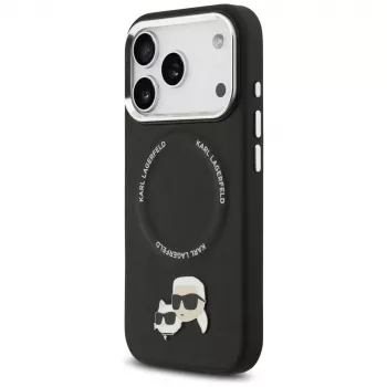 Coque Karl Lagerfeld Karl & Choupette Pins MagSafe pour iPhone 17 Pro Max noire