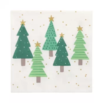 Serviettes de Noël PAPSTAR « Winter Trees » 330 x 330 mm, imprimées, pliage 1/4, 3 plis