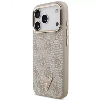 Coque Guess 4G Triangle Logo MagSafe pour iPhone 18 Pro / 17 Pro, or rose
