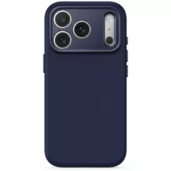 Coque arrière en silicone AntiMicrobial Decoded pour iPhone 18 Pro Max / 17 Pro Max, compatible MagSafe, bleu atlantique