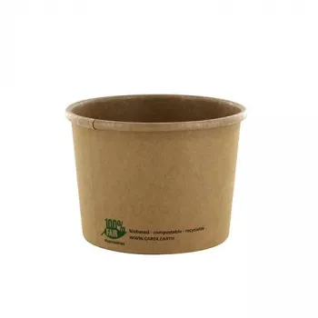 PAPSTAR pure gobelet à soupe, rond, 350 ml, marron, carton de fibres vierges non blanchi avec revêtement bio