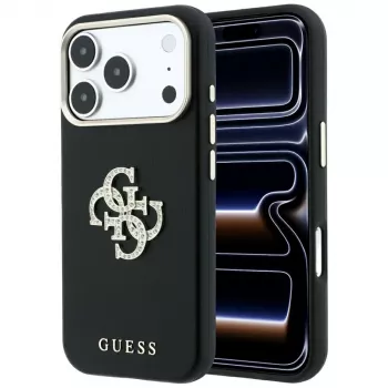 Coque Guess Smooth & Big Strass Logo pour iPhone 18 Pro Max / 17 Pro Max, noire