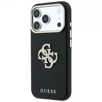 Coque Guess Smooth & Big Strass Logo pour iPhone 18 Pro Max / 17 Pro Max, noire