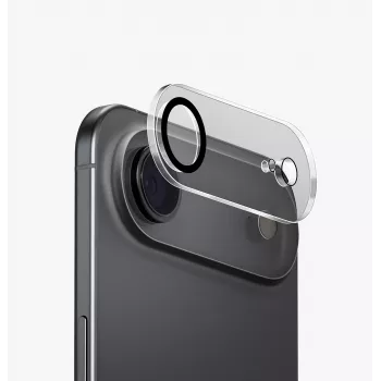 Verre de protection d'objectif de caméra UNIQ Optix Clearshield Frameguard pour iPhone Air, cristal transparent, avec applicateur