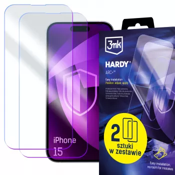 Protection d'écran 3mk Hardy ARC+ 4 couches pour Apple iPhone 15
