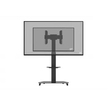 Chariot TV celexon Professional Adjust-3770MP pour écrans plats 32-70 inch (81,3-177,8 cm), aluminium anodisé et verre sablé, noir