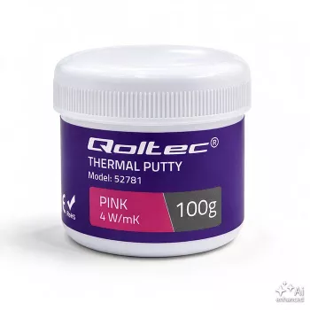 Pâte thermique haute conductivité Qoltec | Thermal Putty 4 W/m-K | 100 g | rose