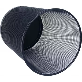 Corbeille à papier WEDO Office en fil métallique, 18 l, ronde, noire, hauteur 350 mm