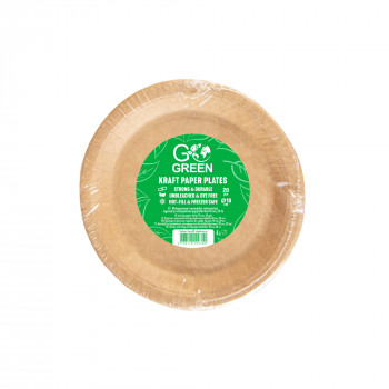Gogreen Go Green Kraft Paper Plates Ø18 cm, 20 pcs