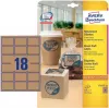 Étiquettes Avery Zweckform L7110-25, adhésif permanent, brun naturel, 62 x 42 mm, 450 pièces (25 feuilles x 18)