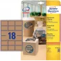 Étiquettes Avery Zweckform L7110-25, adhésif permanent, brun naturel, 62 x 42 mm, 450 pièces (25 feuilles x 18)
