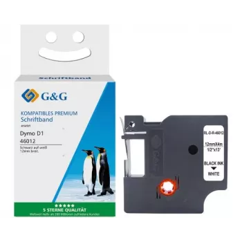 Ruban d'étiquetage en soie G&G Ninestar compatible avec Dymo D1 / 46012
