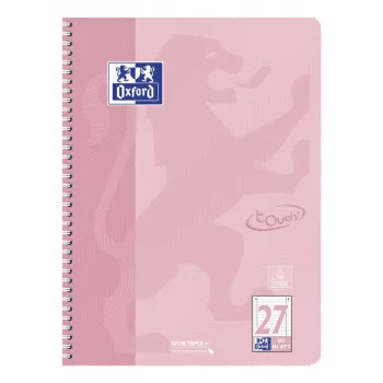 Bloc de cours Oxford Touch Pastell, DIN A4+, ligné (lignage 27), 80 feuilles, Optik Paper, perforé 4 trous