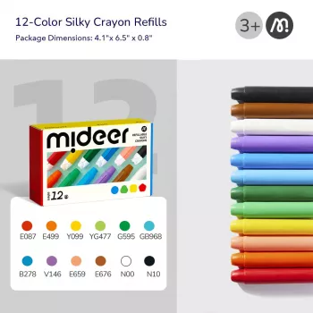 Recharges de crayons soyeux Mideer, tendres et lavables, 12 pièces